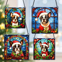 Load image into Gallery viewer, Personalized Boston Terrier Christmas Suncatcher Ornament - Perfect Gift for Dog Lovers Suncatcher PopCulturePrints