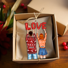 Load image into Gallery viewer, Custom Couple Christmas Ornament - Personalized Love Balloons & Valentine's Day Gifts Ornament PopCulturePrints