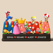 Load image into Gallery viewer, Celebrating Mom's Love: Personalized Mario-Themed Plaque - Custom Gift for Moms and Grandmas Shaped Plaques PopCulturePrints
