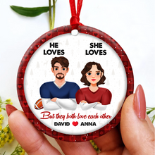 Load image into Gallery viewer, Personalized Football Couple Christmas Ornament - Perfect Valentine's Day Gift Ornament PopCulturePrints