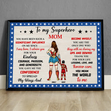 Load image into Gallery viewer, Personalized Superhero Mom Canvas Print - Heartfelt Mother's Day Gift Poster & Canvas PopCulturePrints