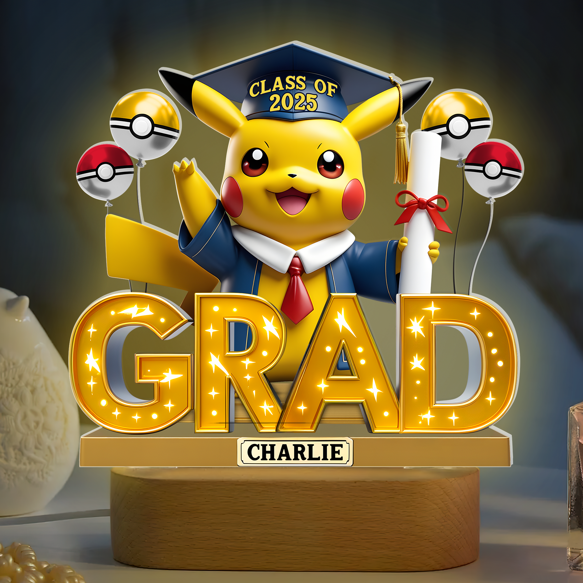 Celebrate Your Achievement - Graduation LED Light with Oval Base - Personalized Gifts for Graduates Led Night Light PopCulturePrints
