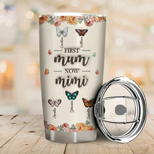 Load image into Gallery viewer, “First Mom, Now Grandma” - Personalized Tumbler with Butterflies for Loving Grandmothers Tumbler PopCulturePrints