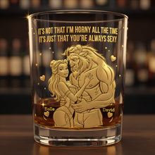 Load image into Gallery viewer, “It's Just That You’re Always Sexy” - Personalized Dreamy Fairytale Couple Round Glass - Unique Gift for Couples Glass PopCulturePrints