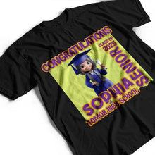 Load image into Gallery viewer, Congratulations Jessica! - Personalized T-Shirt for Graduates T-shirt PopCulturePrints