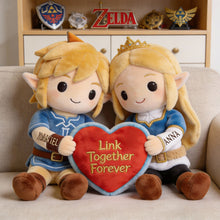 Load image into Gallery viewer, Link Together Forever - Adventure Couple Pillow - Personalized Gifts for Couples Pillow PopCulturePrints