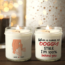 Load image into Gallery viewer, Personalized Doggy Style Scented Candle for Couples Scented Candle PopCulturePrints