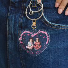 Load image into Gallery viewer, Personalized Mom & Daughter Keychain - The Love Between A Mom and Daughter Is Forever Keychains PopCulturePrints