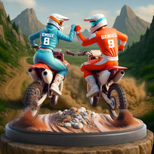 Load image into Gallery viewer, "Ride Together, Stay Together" - Personalized Dirt Bike Couple Acrylic Plaque - Custom Gifts for Moto-Loving Couples Shaped Plaques PopCulturePrints