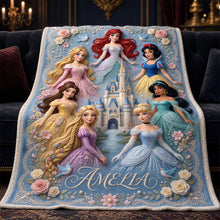 Load image into Gallery viewer, "Every Little Princess's Dream Come True" - Lovely Fairy Tale Princesses Blanket - Personalized Gift for Kids Blanket PopCulturePrints