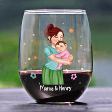 Load image into Gallery viewer, You're Doing A Great Job Mommy - Personalized Stemless Wine Glass for New Moms Wine Glass PopCulturePrints