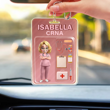 Load image into Gallery viewer, Nurse's Hat Trick - Personalized 3D Effect Car Hanger for Healthcare Heroes Acrylic Car Hanger PopCulturePrints