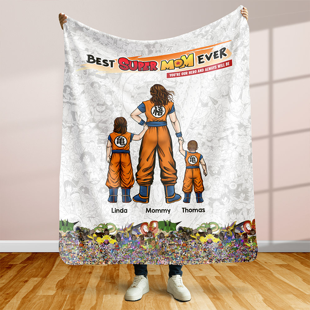 Best Super Mom Ever Blanket - Personalized Gift for Mom, Grandma & More! Blanket PopCulturePrints