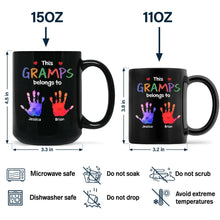Load image into Gallery viewer, This Grandpa Belongs To - Personalized Black Mug for the Best Grandpa Mug PopCulturePrints