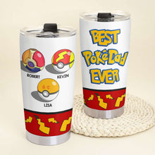Load image into Gallery viewer, Best PokeDad Ever Personalized Tumbler Cup - Custom Gift for Dad Tumbler Cup PopCulturePrints
