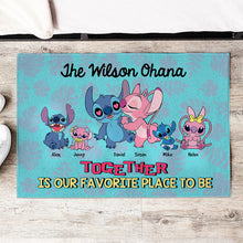 Load image into Gallery viewer, Custom Family Alien Doormat - Together is Our Favorite Place Doormat PopCulturePrints