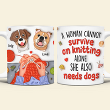 Load image into Gallery viewer, Personalized Knitting Dog Lover Coffee Mug - Cute Inflated Effect Coffee Mug PopCulturePrints