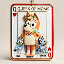 Load image into Gallery viewer, Queen of Moms Keychain - Personalized Gift for Moms and Grandmas Keychains PopCulturePrints