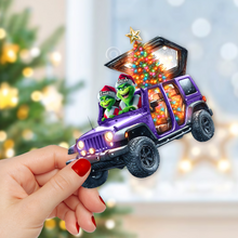 Load image into Gallery viewer, Personalized Couple Christmas Ornament - Festive Jeep Design for Valentine's Day Gifts Ornament PopCulturePrints