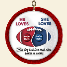 Load image into Gallery viewer, Custom Football Keychain for Couples | Unique Personalized Valentine's Day Gifts Keychains PopCulturePrints