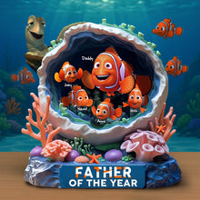 Load image into Gallery viewer, Father Of The Year Personalized Acrylic Plaque - Perfect Custom Gift for Dads and Granddads Shaped Plaques PopCulturePrints