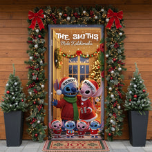 Load image into Gallery viewer, “Celebrate Family Love with a Personal Touch” - Blue Alien Family Door Cover - Customizable Gift for Families Door Covers PopCulturePrints