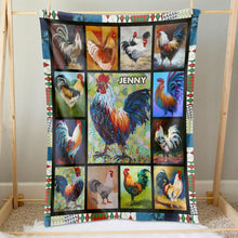 Load image into Gallery viewer, Personalized Chicken Lover Blanket - Custom Rooster Art Blanket PopCulturePrints