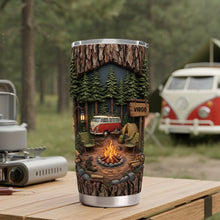 Load image into Gallery viewer, "Embrace the Great Outdoors" - Campfire Adventure 20oz Tumbler - Personalized Gift for Camping Lovers Tumbler Cup PopCulturePrints