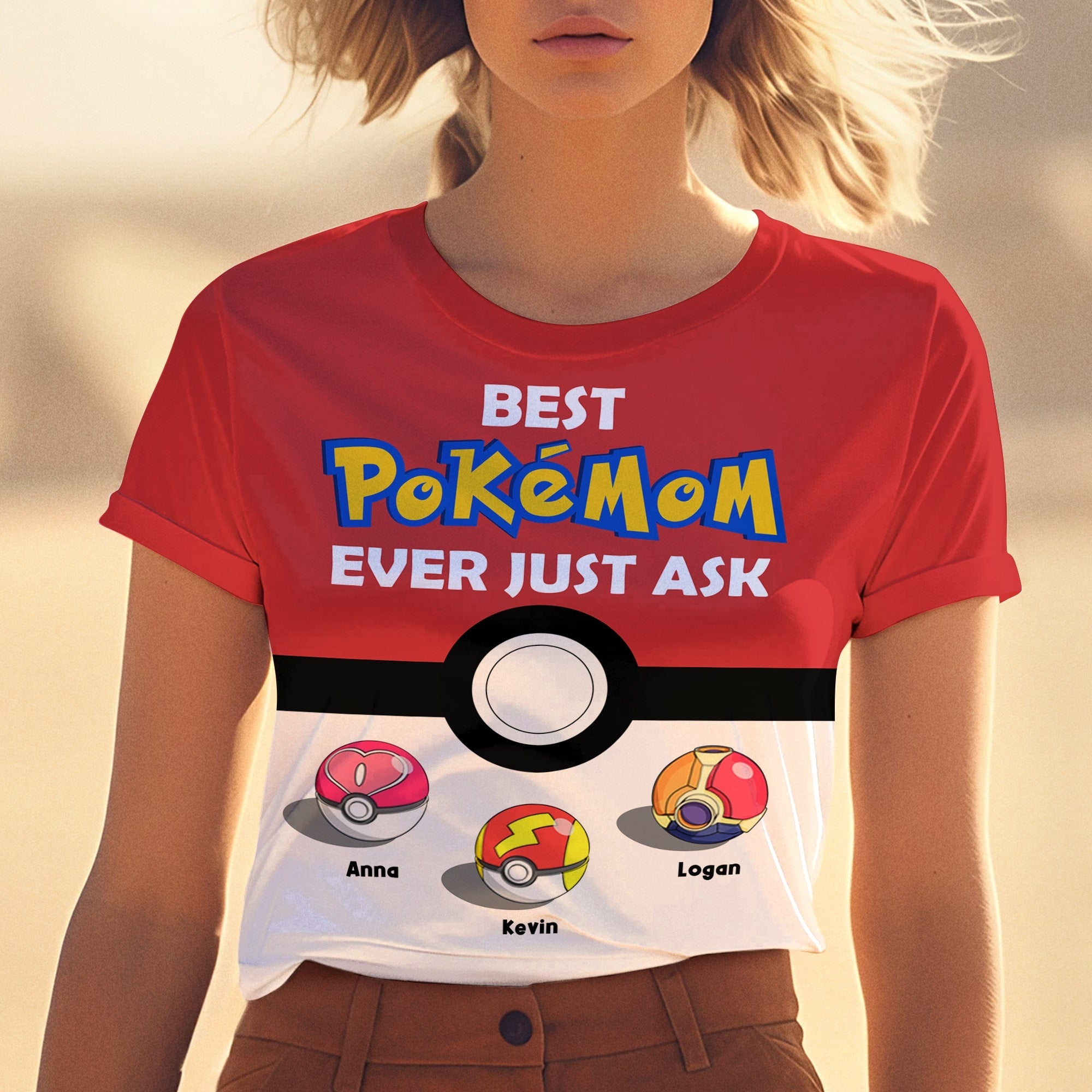 Personalized Best PokeMom 3D Shirt - Custom Mother's Day Gift AOP Products PopCulturePrints
