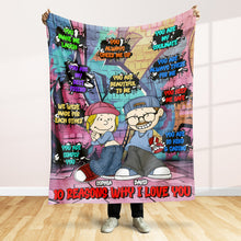 Load image into Gallery viewer, Personalized Couples Blanket - 10 Reasons Why I Love You Blanket PopCulturePrints