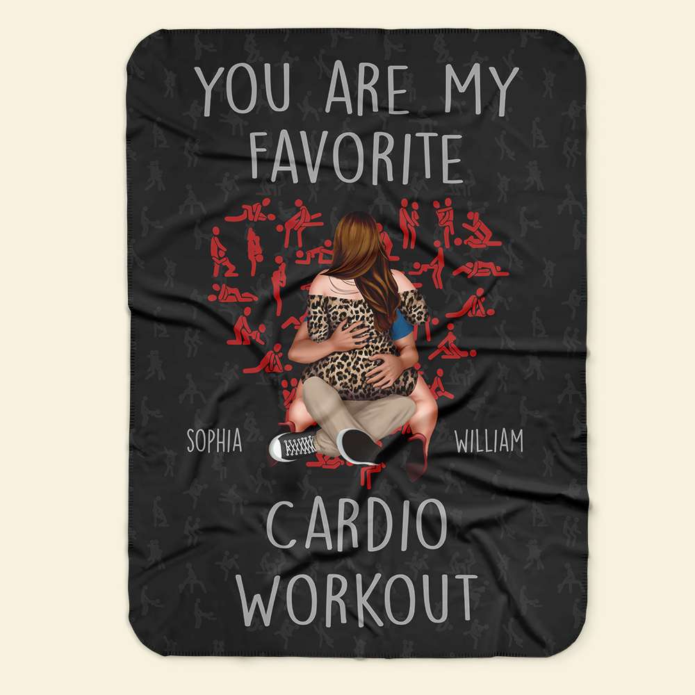 Customizable Cardio Workout Blanket - You Are My Favorite Design Blanket PopCulturePrints