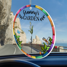 Load image into Gallery viewer, "Grandma's Garden: A Blossoming Memory" - Personalized Acrylic Car Hanger - Gift for Grandma, Mom & Loved Ones Acrylic Car Hanger PopCulturePrints