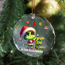 Load image into Gallery viewer, Personalized Grinch Christmas Ornament for Kids Ornament PopCulturePrints