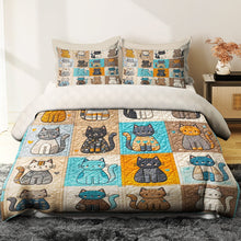 Load image into Gallery viewer, Vibrant Cat Lovers Quilt Bedding Set Blanket PopCulturePrints