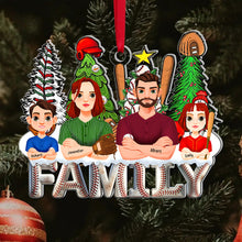 Load image into Gallery viewer, Personalized Baseball Family Acrylic Ornament - Custom Characters & Names Ornament PopCulturePrints