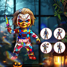 Load image into Gallery viewer, “Celebrate Halloween with a Spooktacular Twist!” - Horror Movie Halloween Suncatcher Ornament - Personalized Gifts for Movie Lovers Ornament PopCulturePrints