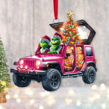 Load image into Gallery viewer, Personalized Couple Christmas Ornament - Festive Jeep Design for Valentine's Day Gifts Ornament PopCulturePrints