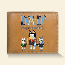 Load image into Gallery viewer, Personalized Dad Wallet - Manager of Mischief PU Leather Wallet PopCulturePrints
