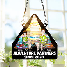 Load image into Gallery viewer, Adventure Together: Personalized Suncatcher for Travel Couples - Perfect Gift for Adventurers Ornament PopCulturePrints