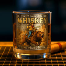 Load image into Gallery viewer, I Don't Always Drink Whiskey - Personalized Wild Spirit Round Glass - Unique Gift for Cowfolk Whiskey Glass PopCulturePrints