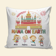 Load image into Gallery viewer, Personalized Happiest Nana On Earth Pillow - Custom Gift for Grandma Pillow PopCulturePrints
