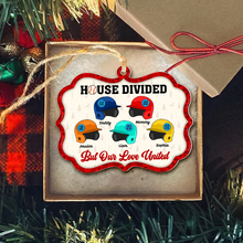 Load image into Gallery viewer, Personalized Baseball Family Christmas Ornament - House Divided, Love United Ornament PopCulturePrints