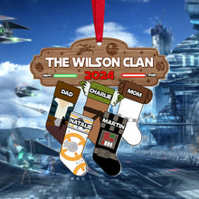 Load image into Gallery viewer, Personalized Family Christmas Galaxy Ornament Stocking Gift Ornament PopCulturePrints