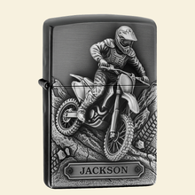 Load image into Gallery viewer, "Ignite Your Passion for Motorsport!" - Mud Trail Rider Personalized Lighter - Custom Gift for Motorcross Lovers Lighter PopCulturePrints
