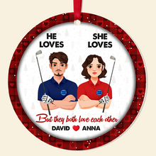 Load image into Gallery viewer, Personalized Golf Couple Ornament - Perfect Valentine's Day Gifts and Christmas Gift Ornament PopCulturePrints