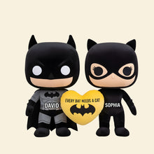 Load image into Gallery viewer, "Every Bat Needs a Cat" - Unique Shadow Couples Shaped Pillow - Personalized Gift for Couples and Loved Ones Pillow PopCulturePrints