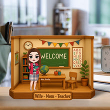 Load image into Gallery viewer, Welcome to Your World – Personalized Teacher Mom Plaque for Special Moments Shaped Plaques PopCulturePrints