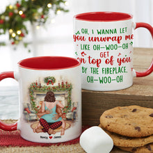 Load image into Gallery viewer, Personalized Romantic Couple Christmas Mug - Unwrap Me Design Coffee Mug PopCulturePrints