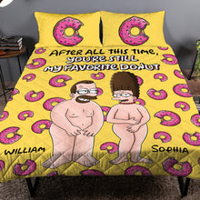 Load image into Gallery viewer, Personalized Naughty Cartoon Couple Quilt Bed Set | Fun & Unique Valentine's Day Gifts Blanket PopCulturePrints