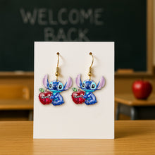 Load image into Gallery viewer, "A Touch of Whimsy for Your Favorite Teacher" - Personalized Blue Alien Teacher Earrings Earrings PopCulturePrints